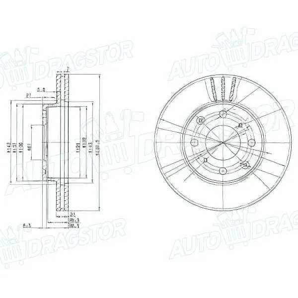 Kočioni diskovi HONDA CIVIC (EG/EJ/EH9), 91-95; CIVIC (EJ/EK), 95-01; 