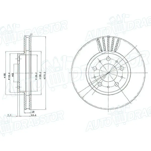 Kočioni diskovi VOLVO 800 (LS/LW), 91-97; 940/960, 90-97; C70, 97-06; S70 (LS), 97-00; V70 (LW), 97-00; 