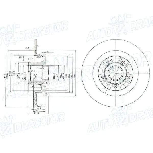 Kočioni diskovi RENAULT LAGUNA II (G), 01-07; MEGANE II (M), 02-08; SCENIC II (JM), 03-09; 