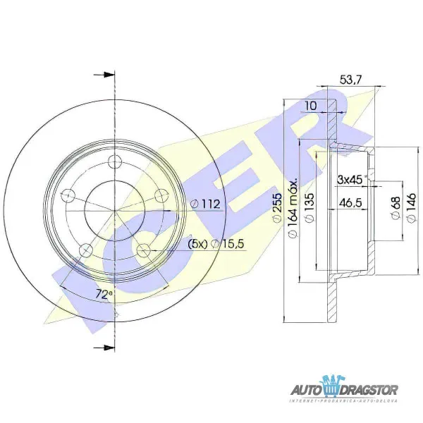 Kočioni diskovi AUDI A6 (C4/4A), 94-97; A6 (C5/4B), 97-04; 