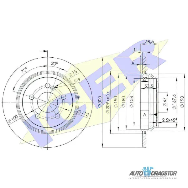 Kočioni diskovi MERCEDES S-KLASSE (W220), 98-05; SL-KLASSE (R230), 01-11; 
