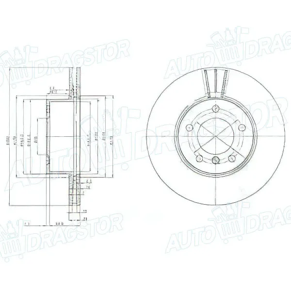 Kočioni diskovi BMW 1 (E81/E82/E87/E88), 04-13; 3 (E90/91/92/93), 04-13; Z4 (E89), 09-; 