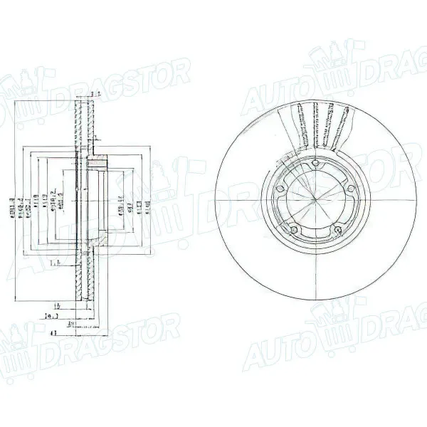 Kočioni diskovi FORD TRANSIT (VE6), 85-92; TRANSIT (VE64), 92-94; TRANSIT (VE83), 94-00; 