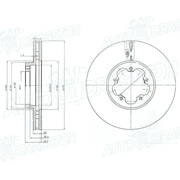 Kočioni diskovi FORD TRANSIT (V347/8), 06-13; 