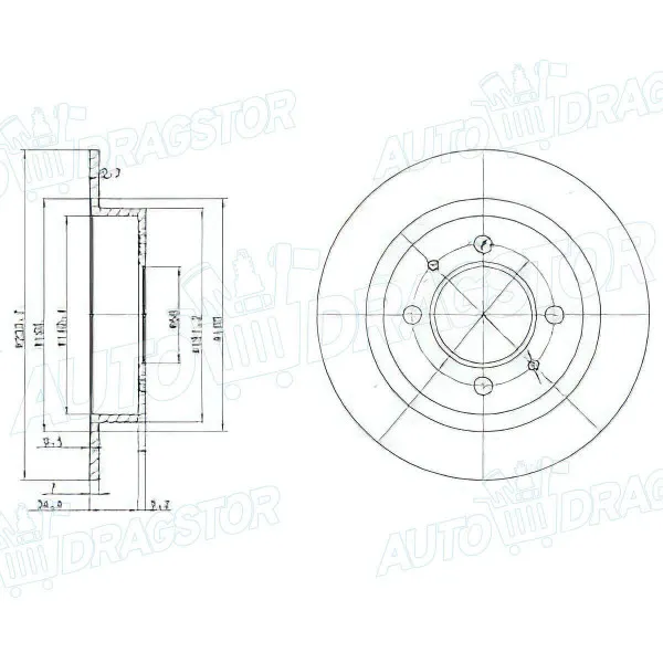 Kočioni diskovi NISSAN 100NX (B13), 90-94; ALMERA (N15), 95-00; SUNNY (N14/Y10) 91-94; 