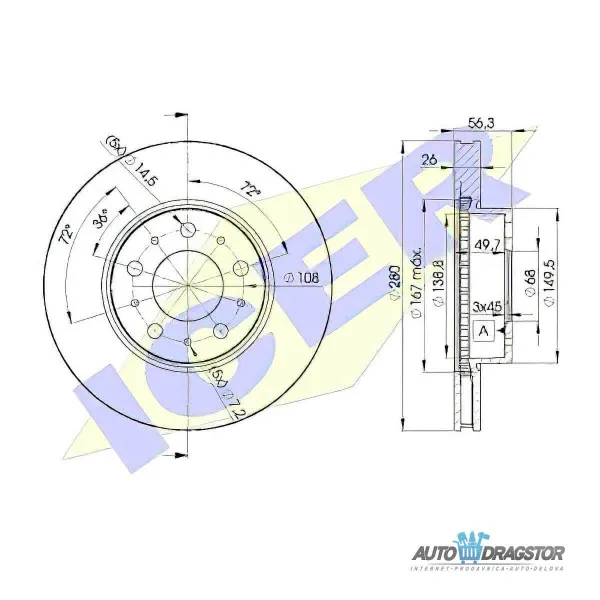 Kočioni diskovi VOLVO 700 (704/744/745/764/765/780), 81-92; 940/960, 90-97; 