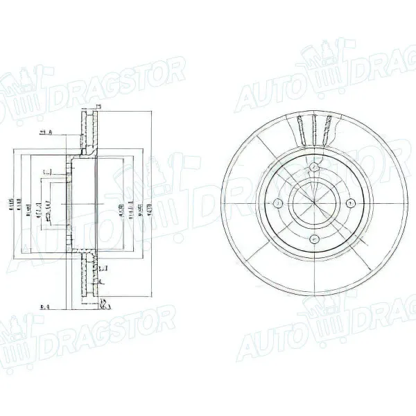Kočioni diskovi FORD COUGAR (EC_), 98-02; MONDEO (BAP/BFP/BNP), 96-00; MONDEO (GBP/BNP), 93-96; SCORPIO (GFR/GGR/GNR), 94-99; 