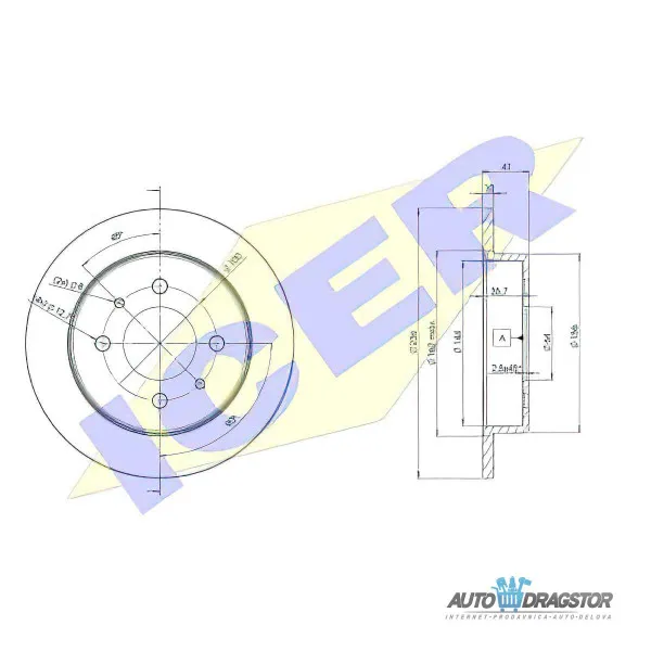 Kočioni diskovi MITSUBISHI CARISMA (DA), 95-04; COLT (CAO), 92-96; 
