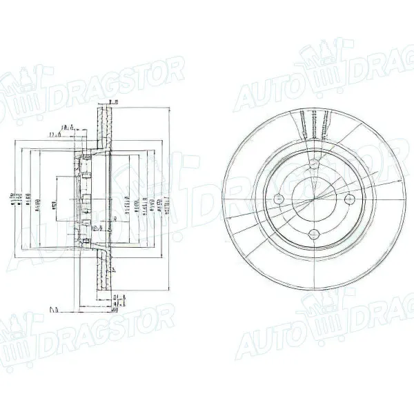 Kočioni diskovi AUDI 80 (B4; 8C; 8G), 91-00; 