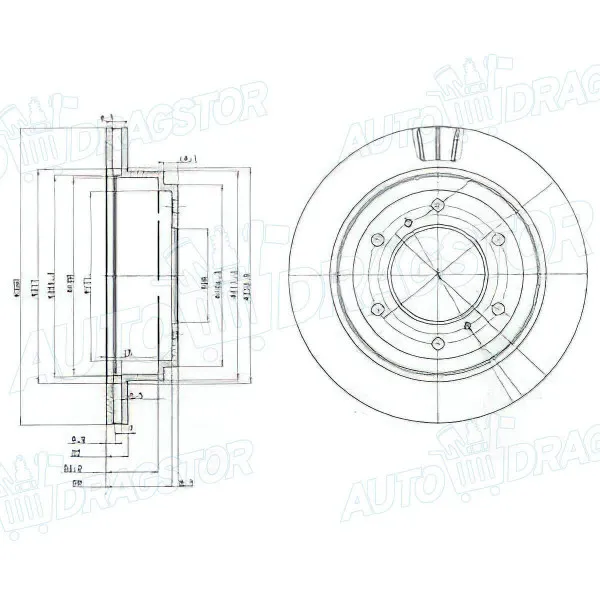 Kočioni diskovi MITSUBISHI MONTERO (V20/V40), 92-95; PAJERO (V20/40), 91-01; PAJERO (V60/V70), 99-06; PAJERO (V80/V90), 07-; 
