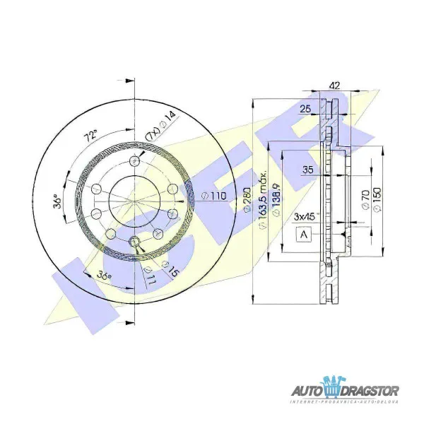 Kočioni diskovi OPEL ASTRA G (T98), 98-09; ASTRA H (A04), 03-14; ASTRA J, 09-; COMBO C, 00-11; CORSA C (X01), 00-06; MERIVA (X03), 03-10; MERIVA, 10-; ZAFIRA A 