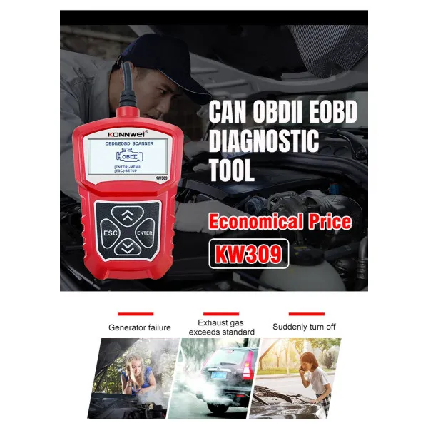 UNIVERZALNI OBD2 DIJAGNOSTIČKI SKENER ZA VOZILA NA 12V 