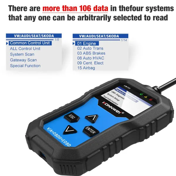 UREĐAJ ZA DIJAGNOSTIKU OBD2 ZA VOLKSWAGEN ŠKODA SEAT AUDI 