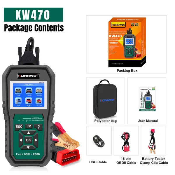 UNIVERZALNI OBD2 SKENER ZA SVA VOZILA +DIJAGNOSTICKI SKENER ZA FORD VOZILA SA ŠIROKIM SPEKTROM FUNKCIJA RESETOVANJA 