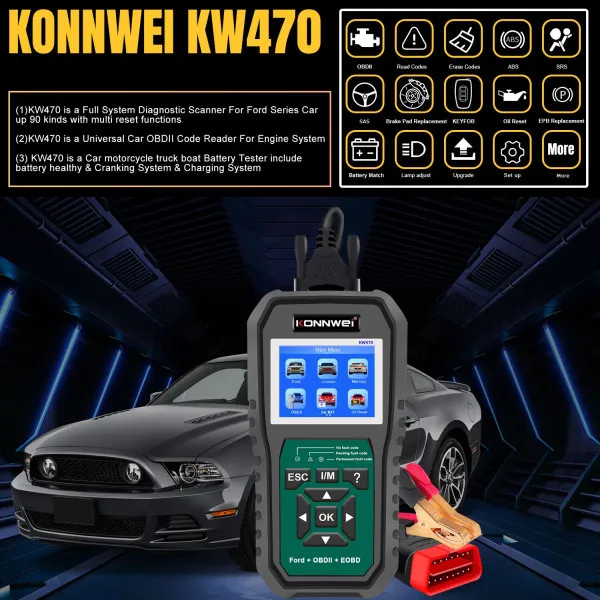 UNIVERZALNI OBD2 SKENER ZA SVA VOZILA +DIJAGNOSTICKI SKENER ZA FORD VOZILA SA ŠIROKIM SPEKTROM FUNKCIJA RESETOVANJA 