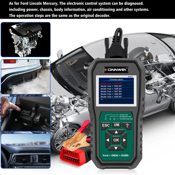 UNIVERZALNI OBD2 SKENER ZA SVA VOZILA +DIJAGNOSTICKI SKENER ZA FORD VOZILA SA ŠIROKIM SPEKTROM FUNKCIJA RESETOVANJA 