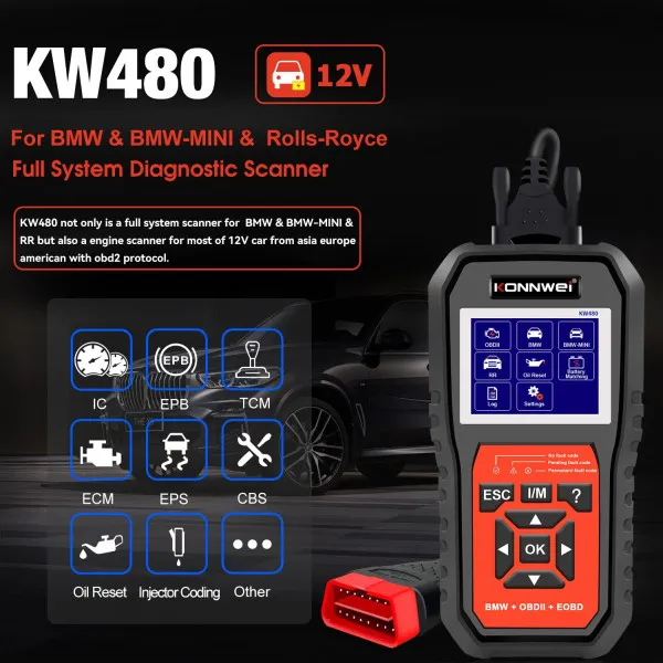 UREDJAJ ZA DIJAGNOSTIKU OBD2  ZA BMW VOZILA SA PUNOM DIJAGNOSTIKOM I OPCIJOM RESETOVANJA 