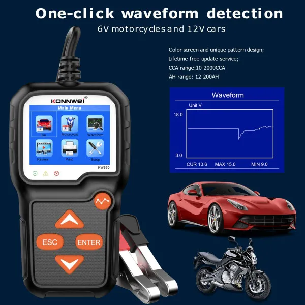 AKUMULATOR TESTER ZA AUTOMOBILE I MOTORE 6/12V 