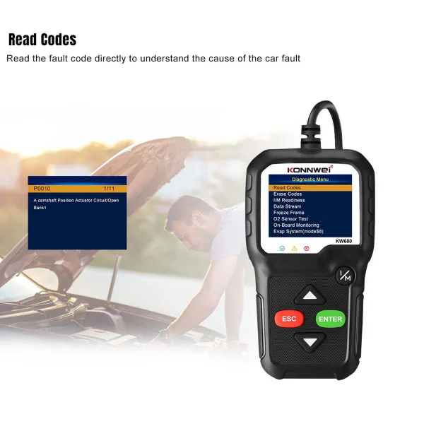 UNIVERZALNI OBD2 DIJAGNOSTIČKI SKENER ZA VOZILA POSLE 1996god. 