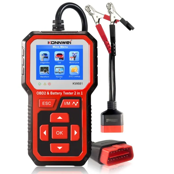 2u1 UNIVERZALNI OBD2 DIJAGNOSTIČKI SKENER I AKUMULATOR TESTER ZA AUTOMOBILE I MOTORE 