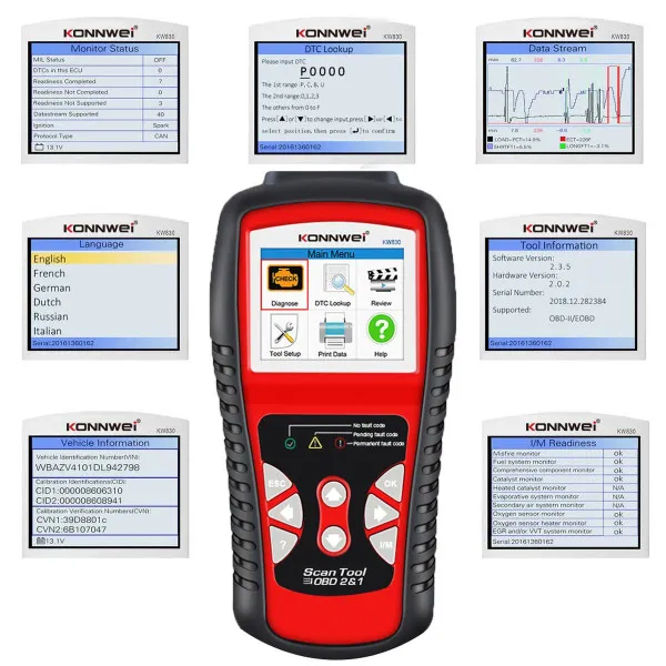 UNIVERZALNI OBD2 SKENER ZA VOZILA SA SKENEROM AKUMULATORA U REALNOM VREMENU 