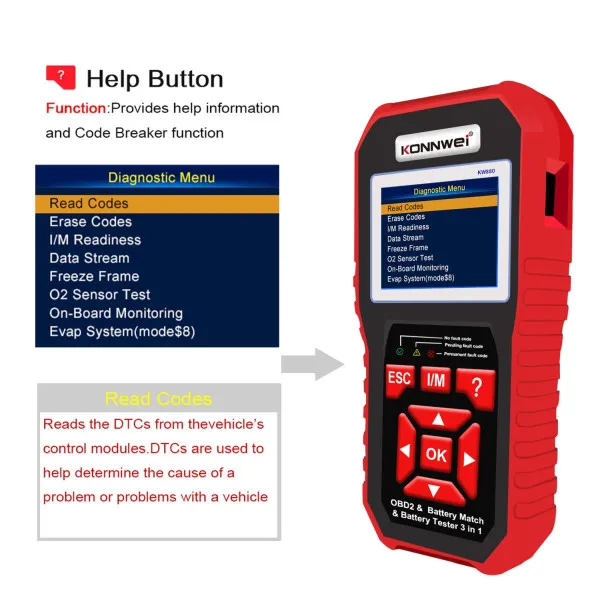 3u1 UNIVERZALNI OBD2 DIJAGNOSTIČKI SKENER I AKUMULATOR TESTER SA POVEZIVANJEM NA AKUMULATOR ZA AUTOMOBILE I MOTORE 