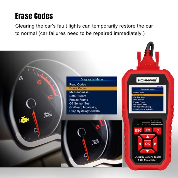 3u1 UNIVERZALNI OBD2 DIJAGNOSTIČKI SKENER I AKUMULATOR TESTER SA OPCIJOM RESETA LAMPICE ZA SERVIS ZA AUTOMOBILE I MOTORE 