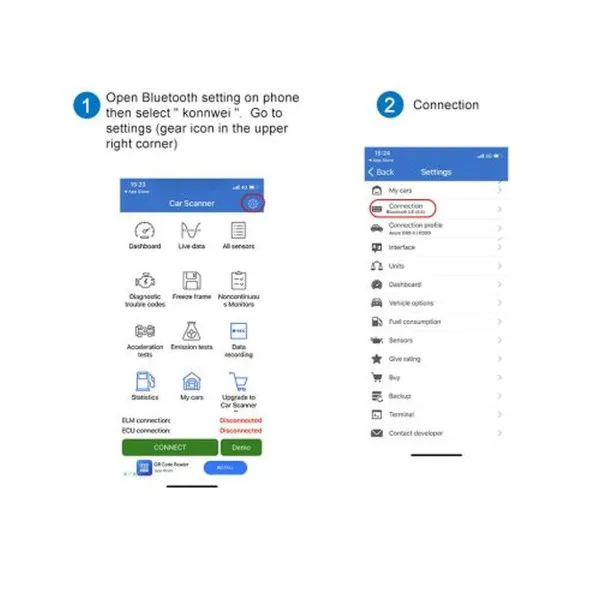 UREĐAJ ZA DIJAGNOSTIKU OBD2 WI FI CRVENI 