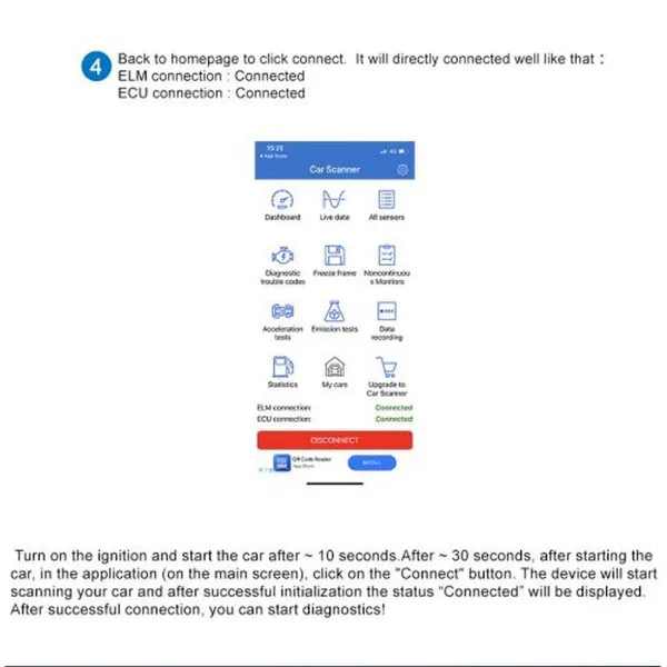 UREĐAJ ZA DIJAGNOSTIKU OBD2 WI FI CRVENI 