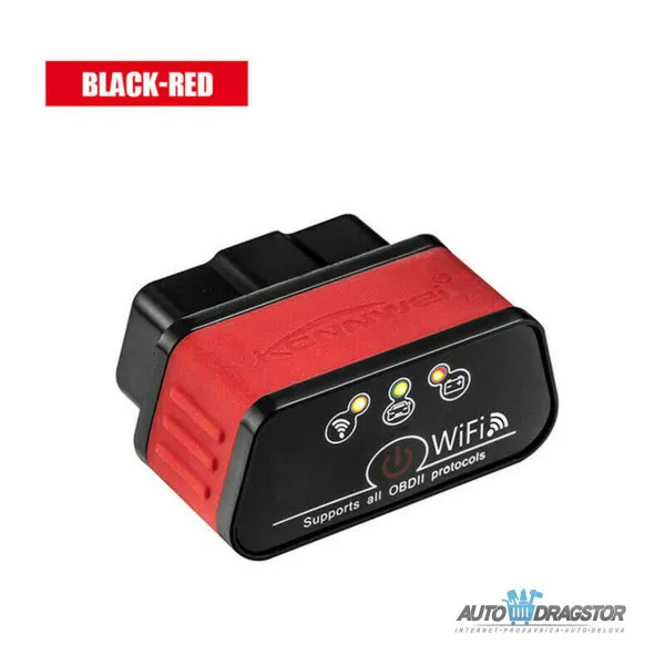UREĐAJ ZA DIJAGNOSTIKU OBD2 WI FI CRVENI 