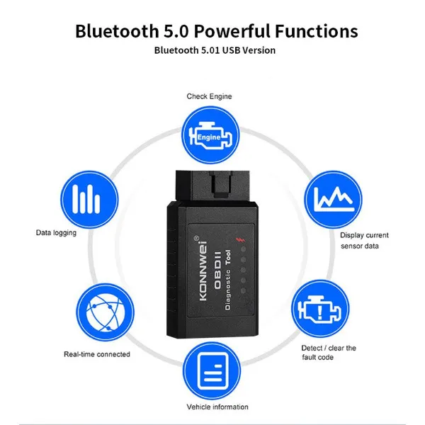 BLUETOOTH 5.0 OBD2 SKENER 