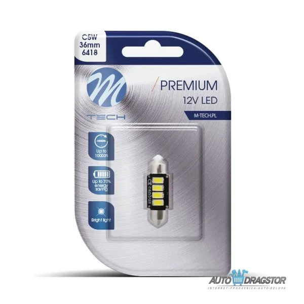 SIJALICA 12V SULFIDNA C5W SV8.5,36mm LED  4xSMD5730 