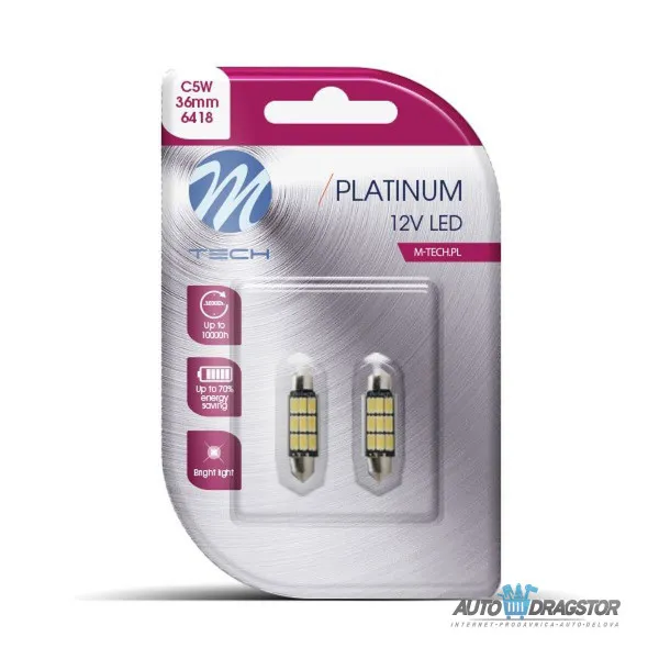 SIJALICA 12V SULFIDNA C5W 9xSMD5630 36mm 9xSMD5630 WARM WHITE LED 2KOM 