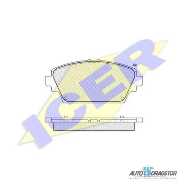 Kočione pločice NISSAN ALMERA TINO (V10), 00-06; PRIMERA (P12), 01-07; 