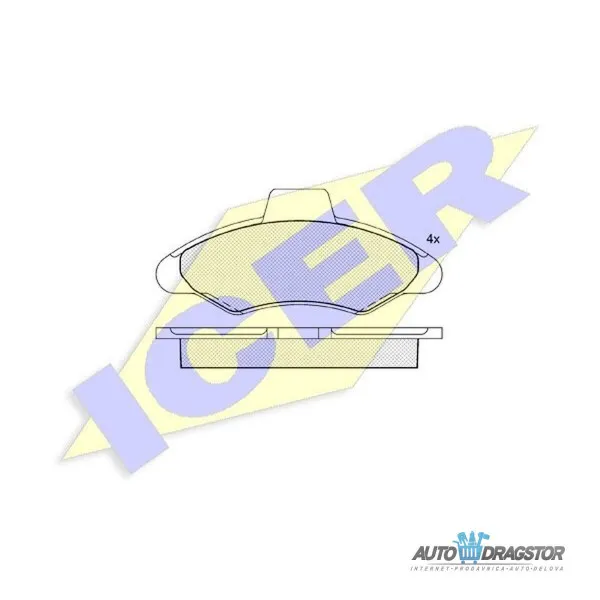 Kočione pločice FORD ESCORT V/VI (GAL/ALL/AVL), 90-95; ESCORT VII (GAL/AAL/ABL/ALL/AFL), 95-00; ORION (GAL), 90-93; 