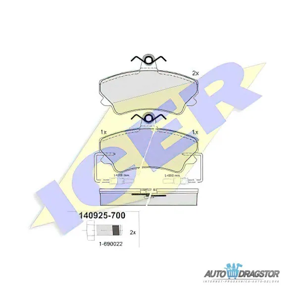 Kočione pločice RENAULT ESPACE II (J/S63), 91-96; 
