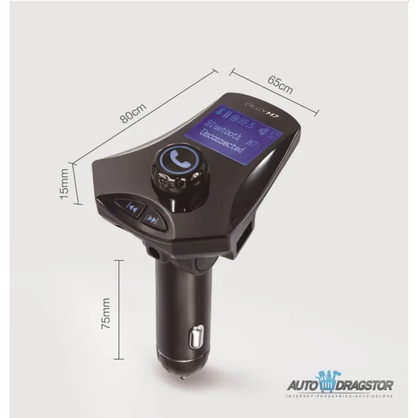 FM PREDAJNIK (TRANSMITER), 2 USB ULAZA, BLUETOOTH 5.0,MP3/WMA 