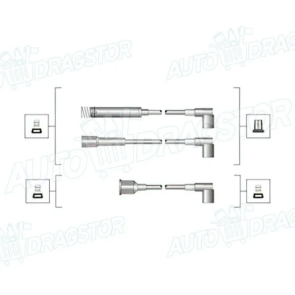 Kablovi svećica OPEL ASTRA F (T92/M99), 91-02; CALIBRA (C89), 89-97; COMBO B, 93-00; CORSA A (S83), 83-93; CORSA B (S93), 93-00; KADETT E (T85), 84-93; VECTRA 