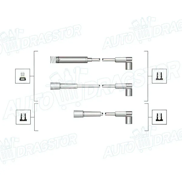 Kablovi svećica OPEL ASCONA B, 75-81; ASCONA C (J82), 81-88; CORSA A (S83), 83-93; KADETT D, 79-84; KADETT E (T85), 84-93; OMEGA A (V87), 86-94; REKORD E, 77-8 