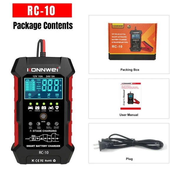 2u1 PAMETNI AUTOMATSKI PUNJAC AKUMULATORA & PULSNI REPARATOR 12V 10A & 24V 5A 