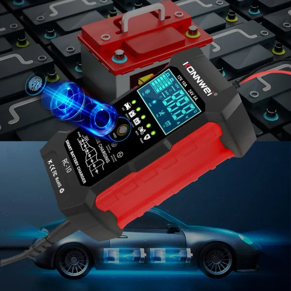 2u1 PAMETNI AUTOMATSKI PUNJAC AKUMULATORA & PULSNI REPARATOR 12V 10A & 24V 5A 