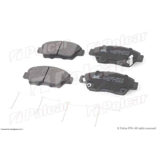 Kočione pločice HONDA CITY, 08-13; CR-Z (ZF-1), 10-16; FIT (GE), 08-15; INSIGHT (ZE2), 09-14; JAZZ (GE), 08-15; 