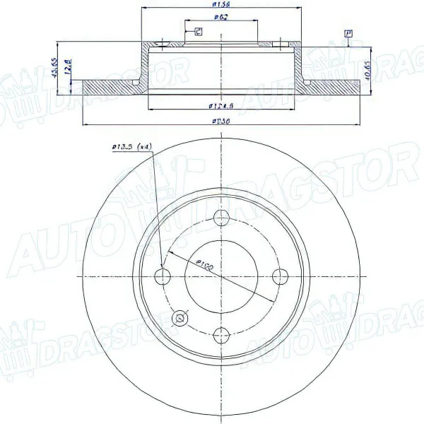 Kočioni diskovi SKODA FAVORIT (781/785/787), 89-95; FELICIA (6U), 94-01; 