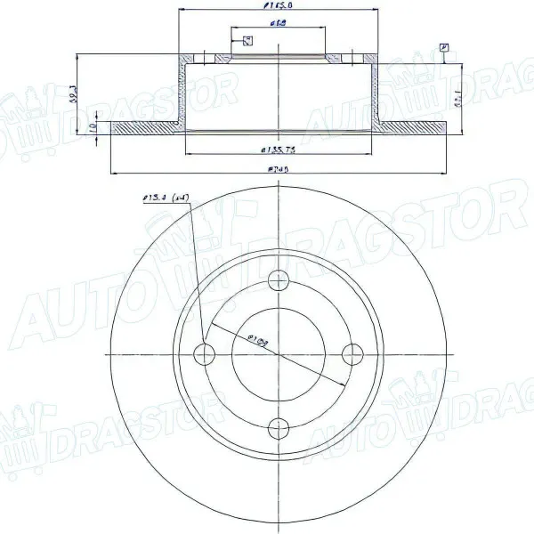 Kočioni diskovi AUDI 100 (C3; 44), 82-90; 80 (B3; 89/8A), 86-91; 80 (B4; 8C; 8G), 91-00; 90 (B2), 84-86; 90 (B3; 89/8A/8B), 87-91; 
