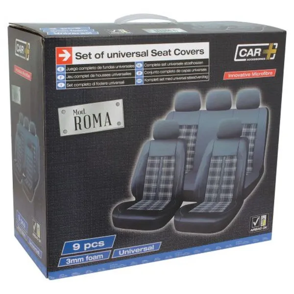 AUTOPRESVLAKE UNIVERZALNE ROMA  CRNO SIVE 9KOM 