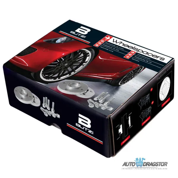 SET 2 DISTANCERA I 8 ŠRAFOVA ZA FIAT/OPEL/CHEVROLET SA 4 RUPE 16MM M12 4x100x56.6 