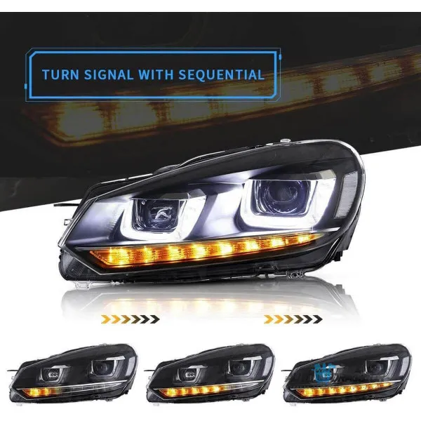 VW GOLF 6 2008-2012 FAROVI ZATAMLJENI SA MOTOROM ZA PODEŠAVANJE FAROVA -SET 2KOM 