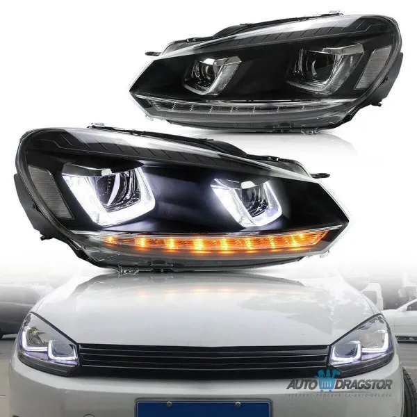 VW GOLF 6 2008-2012 FAROVI ZATAMLJENI SA MOTOROM ZA PODEŠAVANJE FAROVA -SET 2KOM 