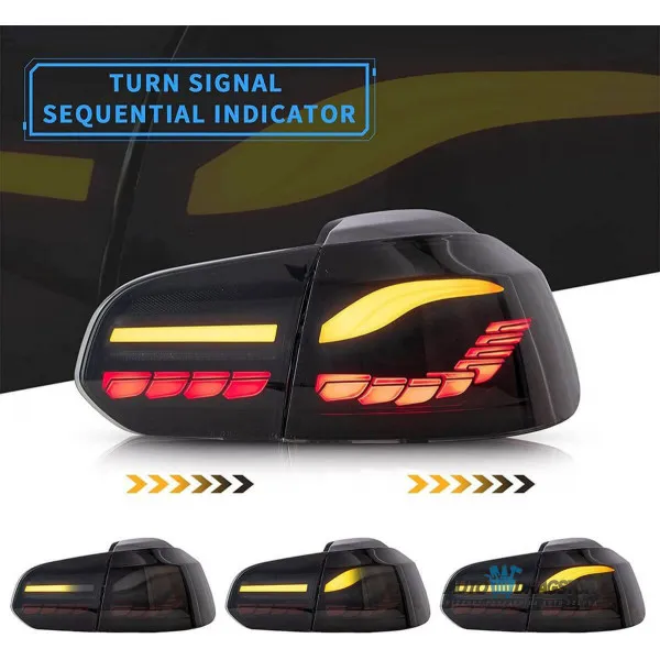 VW GOLF 6 2008-2012 ŠTOP LAMPA LED ZATAMLJENA SA DINAMIČKIM MIGAVCEM-SET 4KOM 