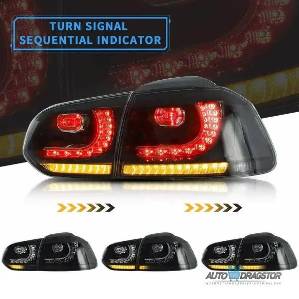 VW GOLF 6 2008-2012 DINAMIČKE ZATAMLJENE LED ŠTOP LAMPE-SET 4KOM 
